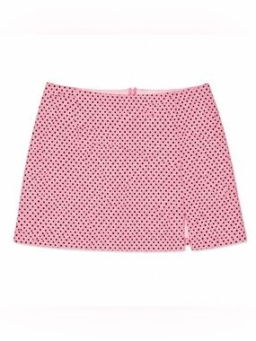 Fashion Nova Pink and Black Polka Dot Mini Skirt